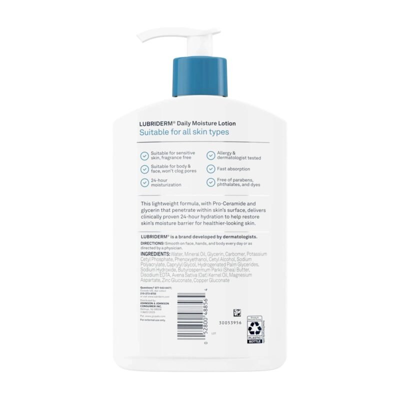 Lubriderm Daily Moisture Body Lotion Fragrance Free 177ml - Image 2